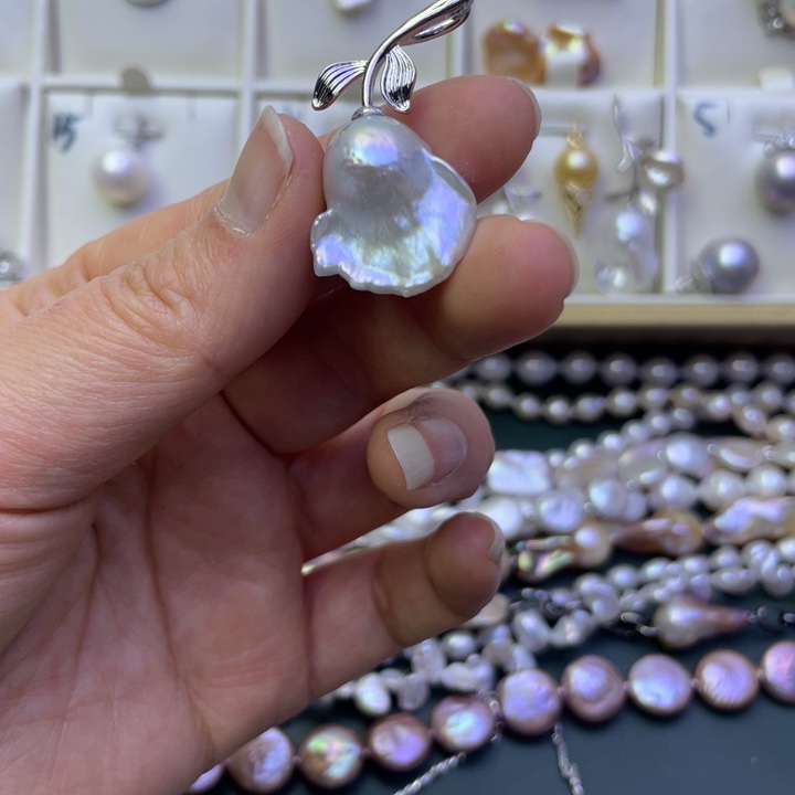 淡水珍珠吊坠(不含链)合金