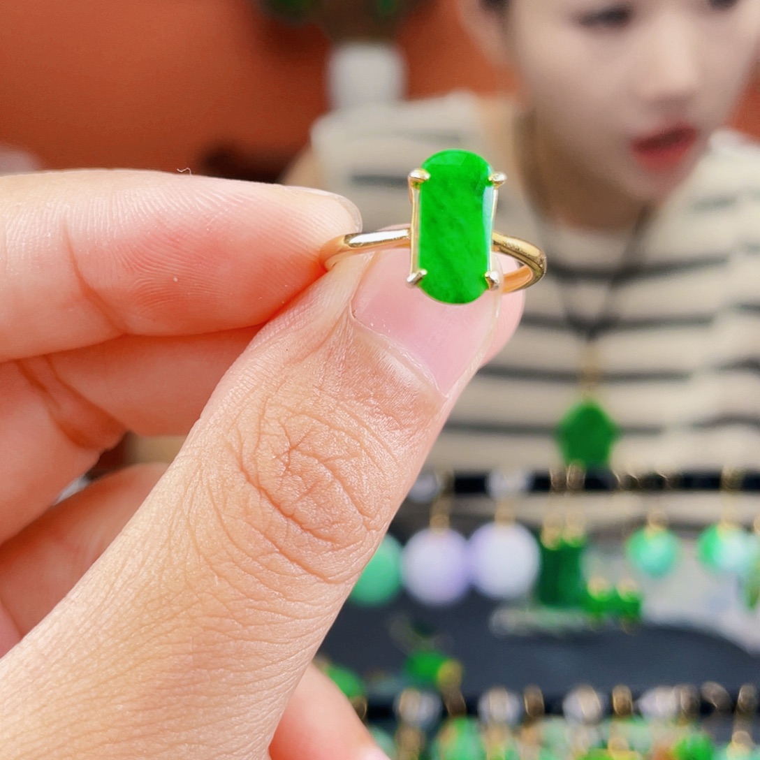 翡翠银S925镶嵌耳饰