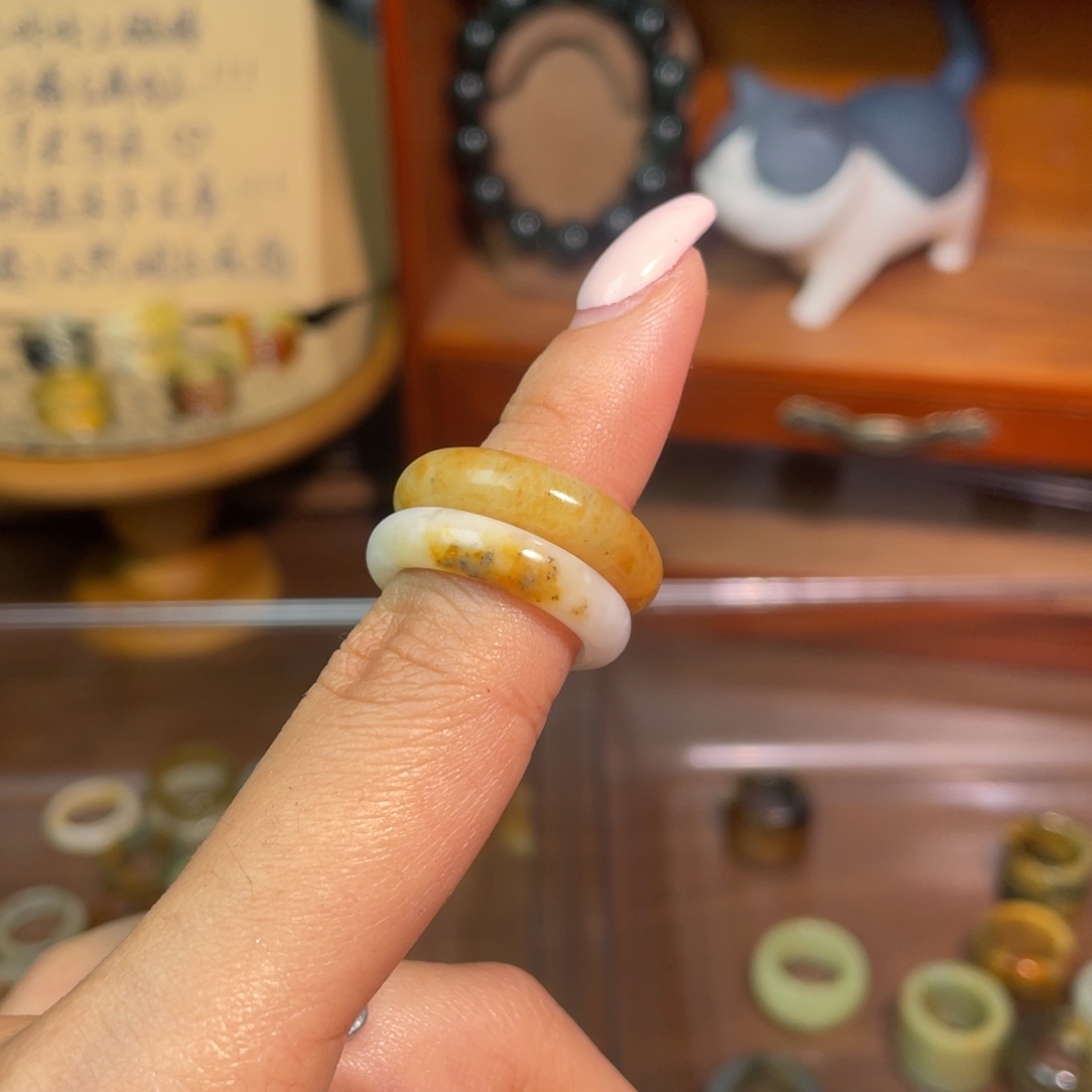 未镶嵌岫玉戒指252-15.8