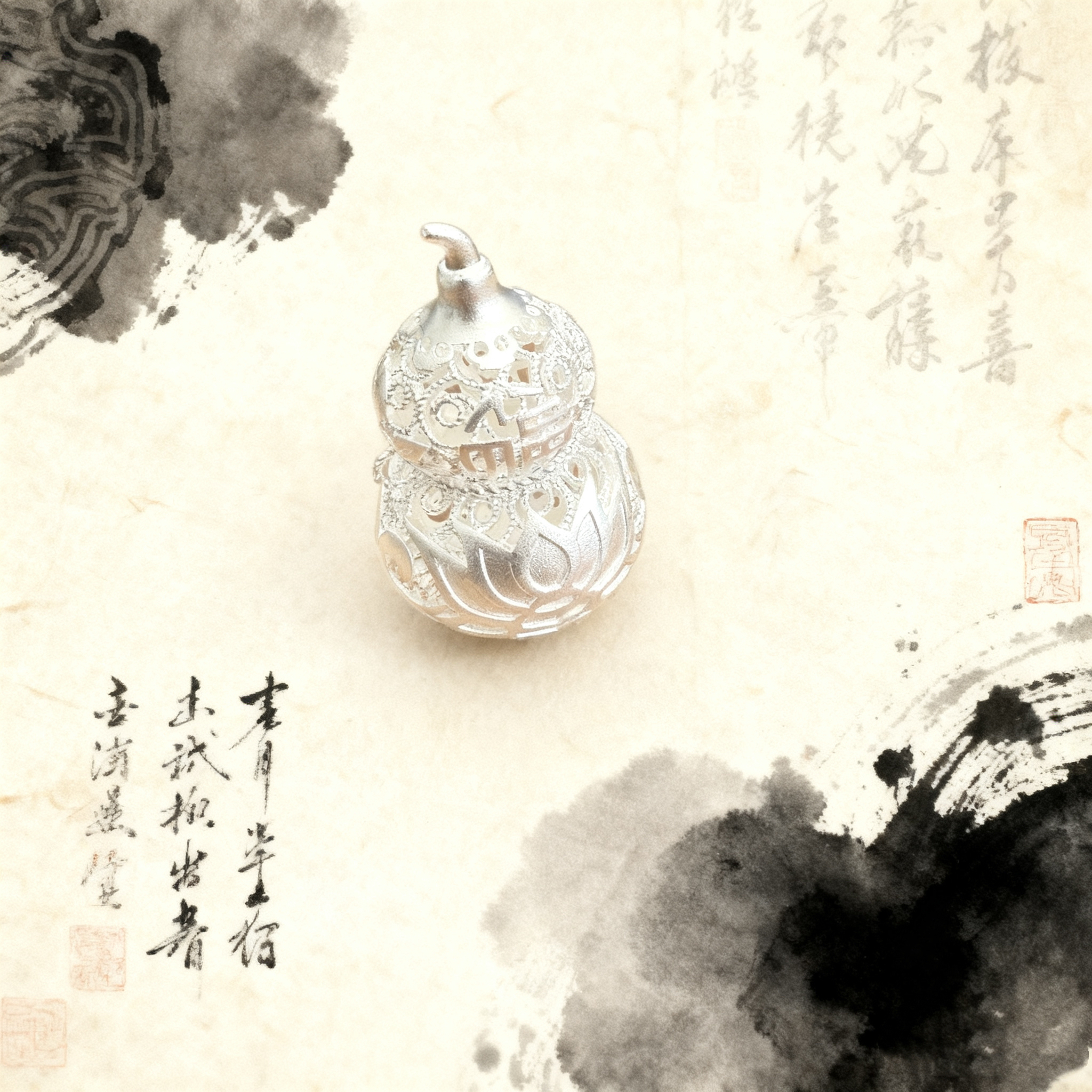 吊坠足银 【福字大葫芦吊坠】足银999古法磨砂精致大气经典不过时