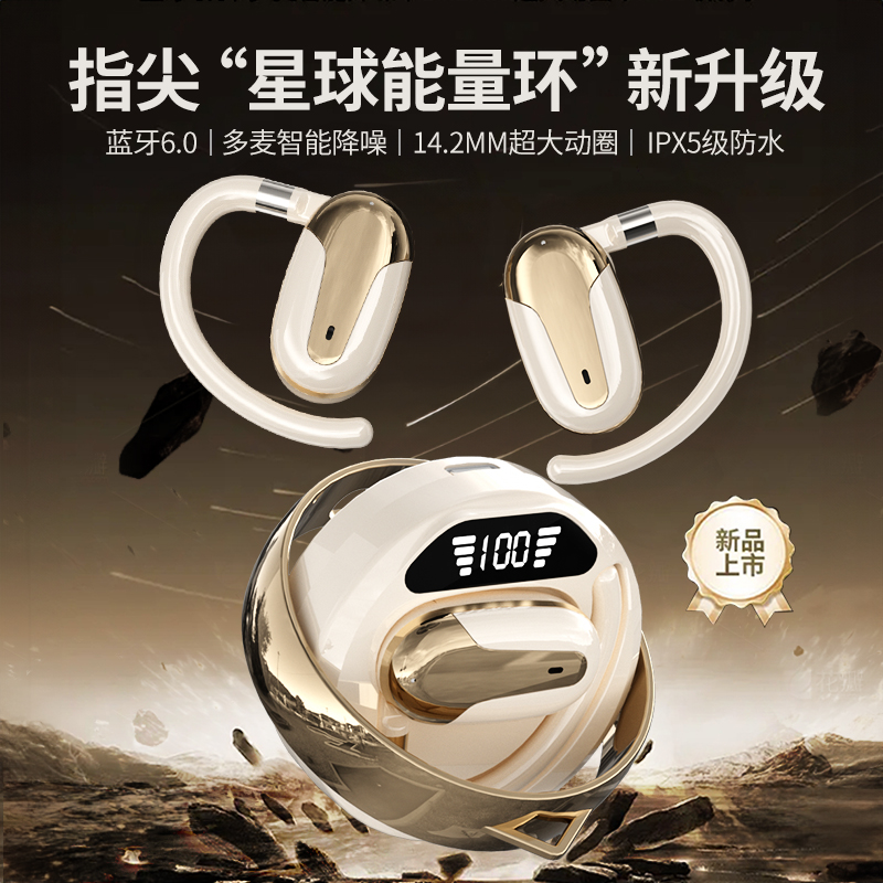 新款离线语音指尖陀螺万向转轴耳挂式蓝牙耳机S28【小仙】