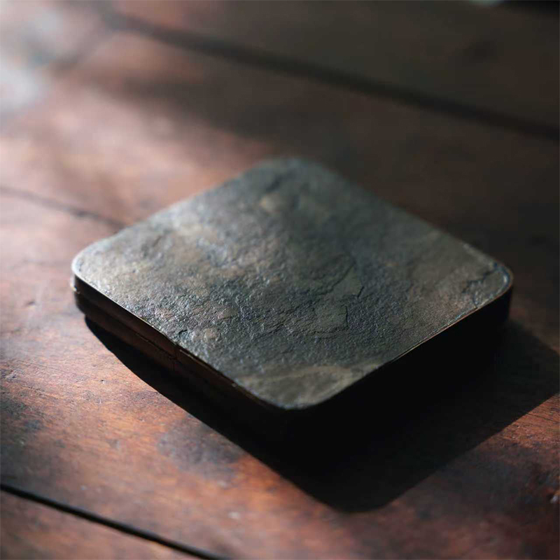 复古岩石茶杯垫家用竹子隔热茶托功夫茶道零配件