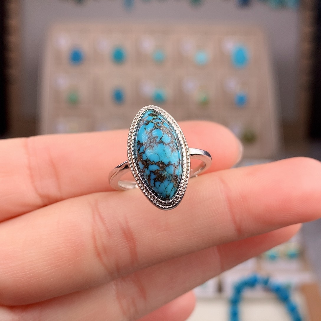 绿松石颈饰银S925镶嵌