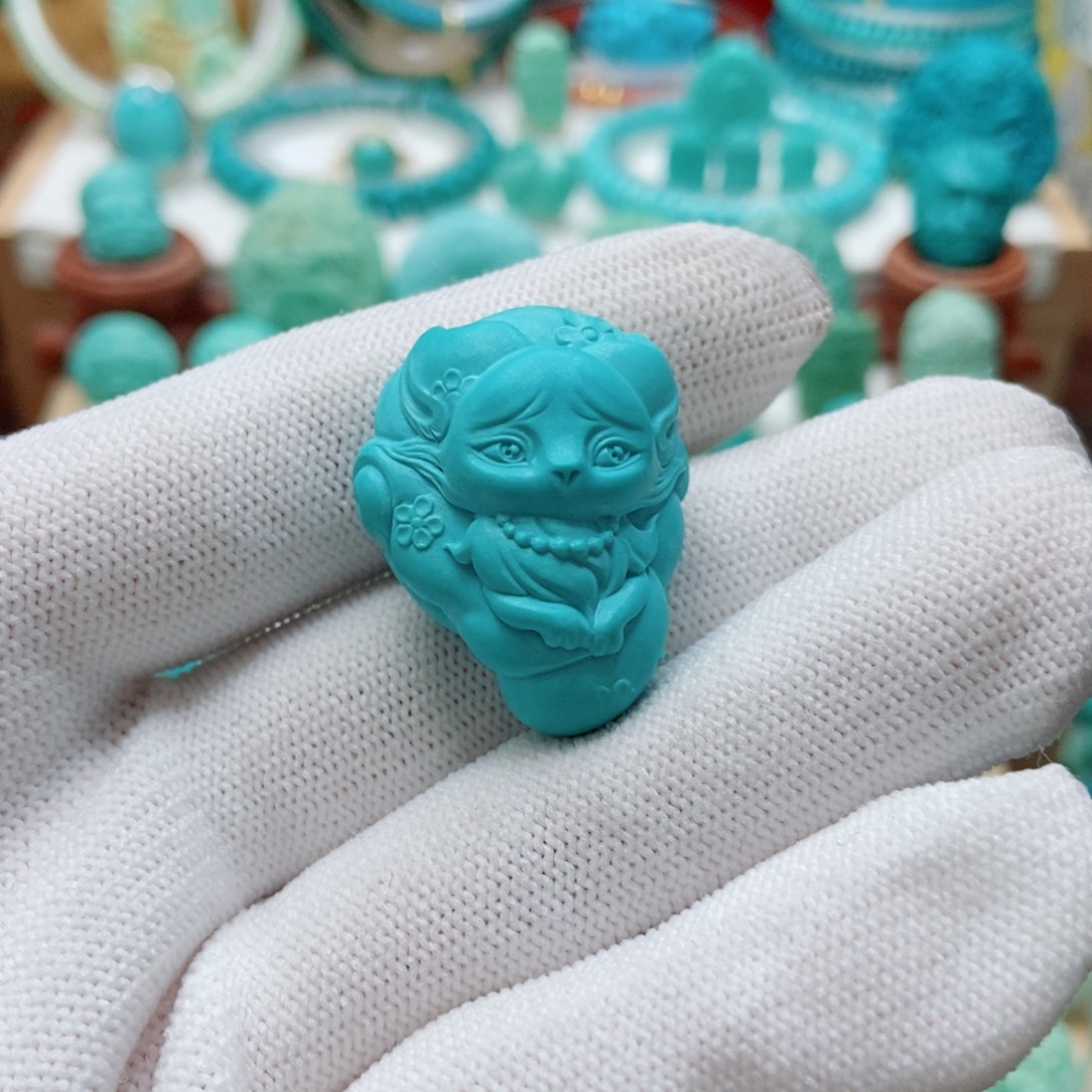 绿松石未镶嵌凤九