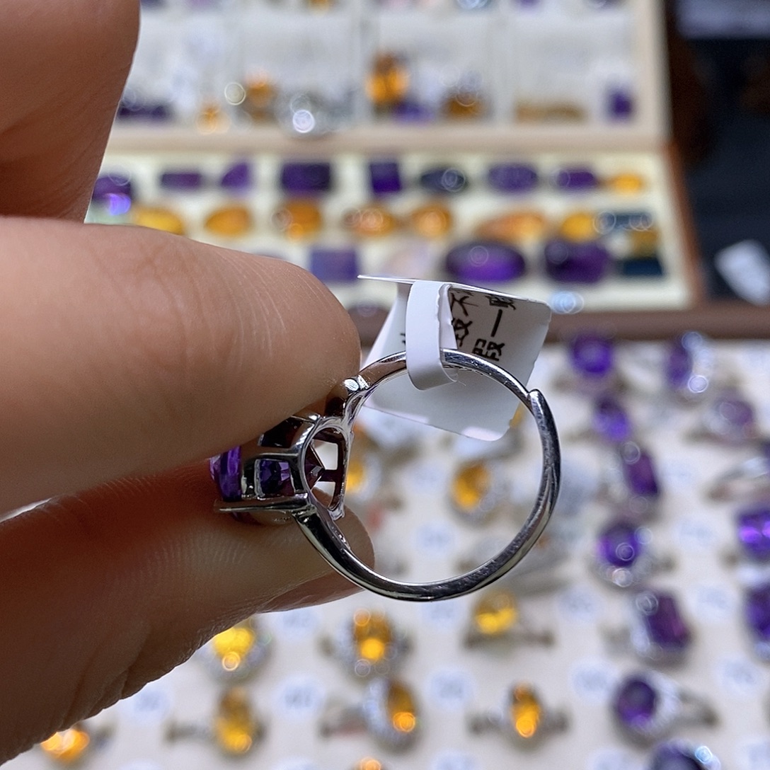 珠宝半成品银S925镶嵌黄晶改闭口x