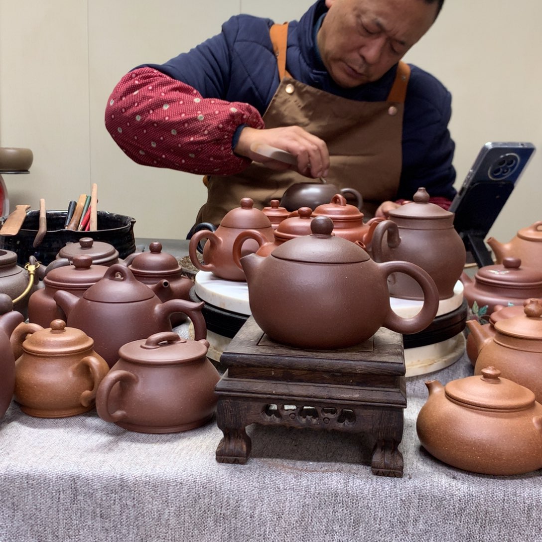 紫泥茶壶西施200 C半手工制作