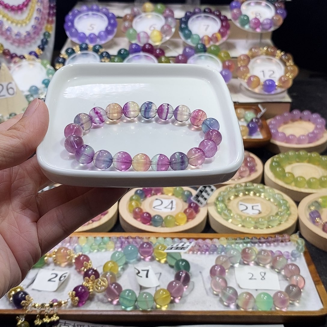 萤石手链未镶嵌独角兽西瓜
