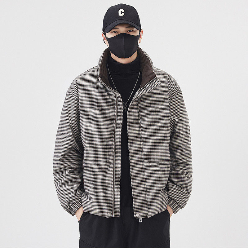 2025冬季新国标90白鸭绒羽绒服极简风男士休闲立领外套YR2563