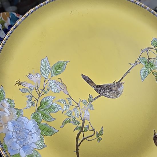 璀***静瓷片瑕疵爆花或划痕琴瑟和鸣10寸1个大盘66666