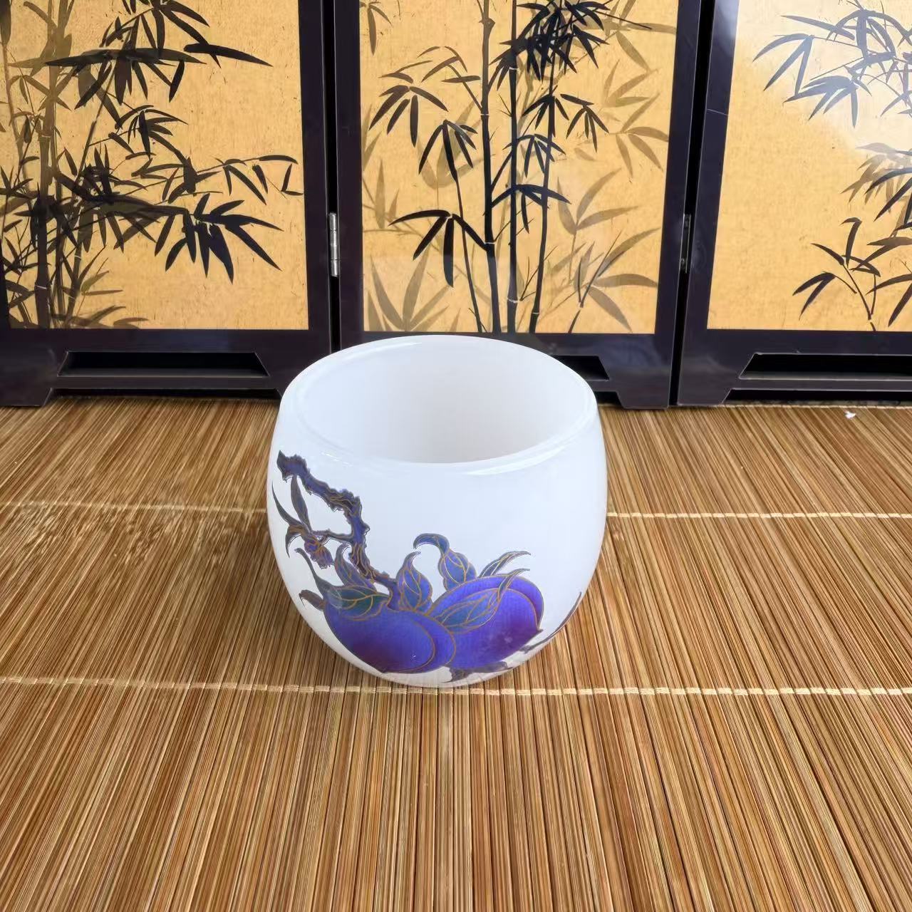 变色描金仙桃-琉璃鼓杯@zh906