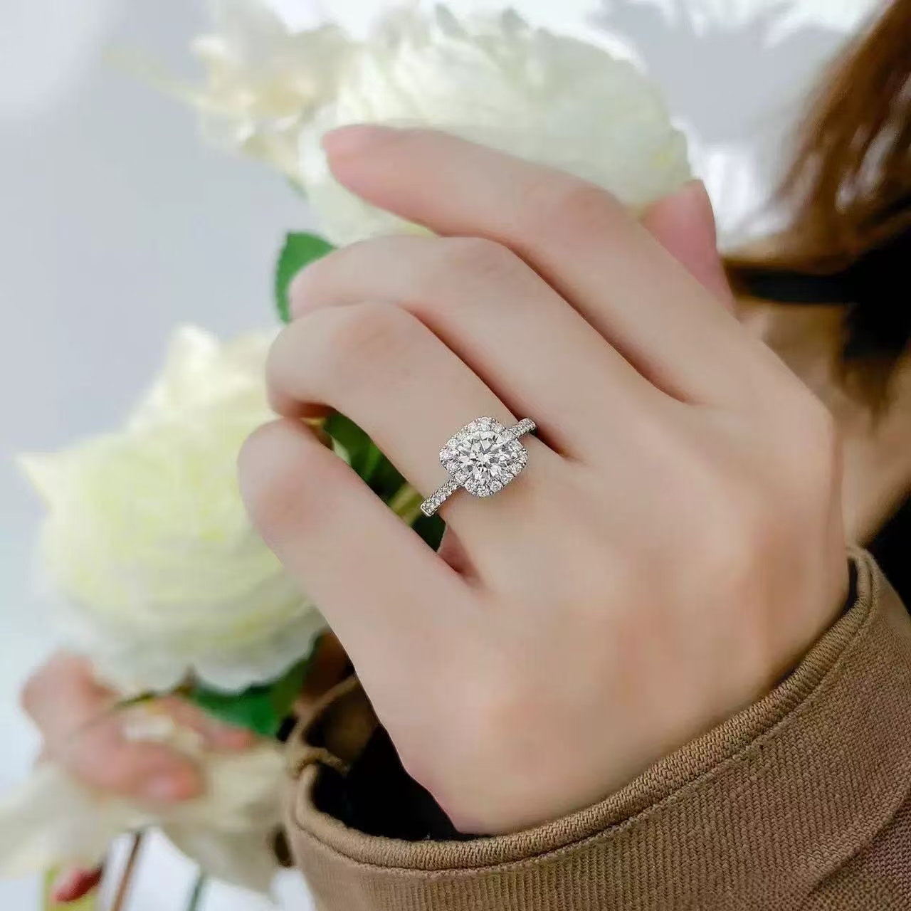 [南非甄选】NFZX私人定制公主方包女戒2.0CT