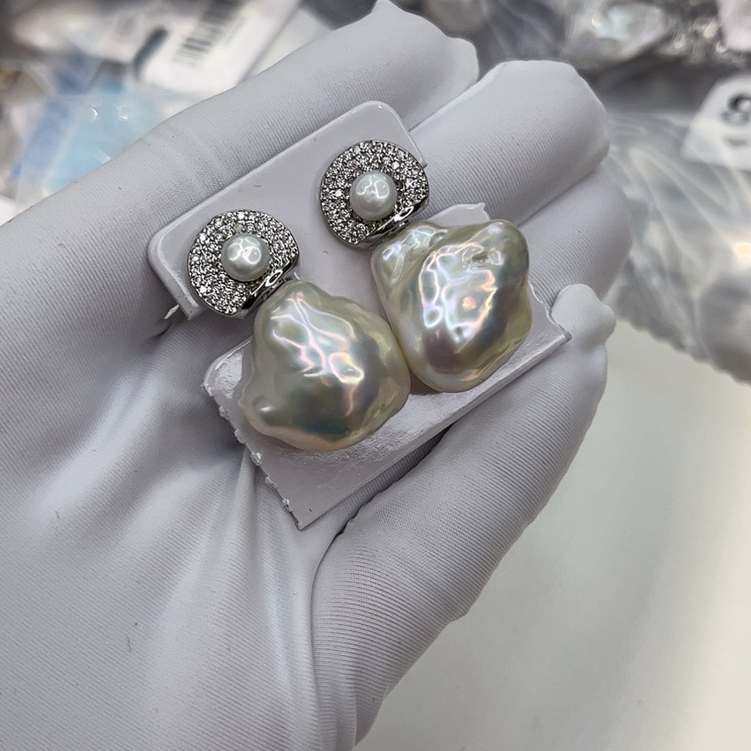 耳饰合金淡水珍珠