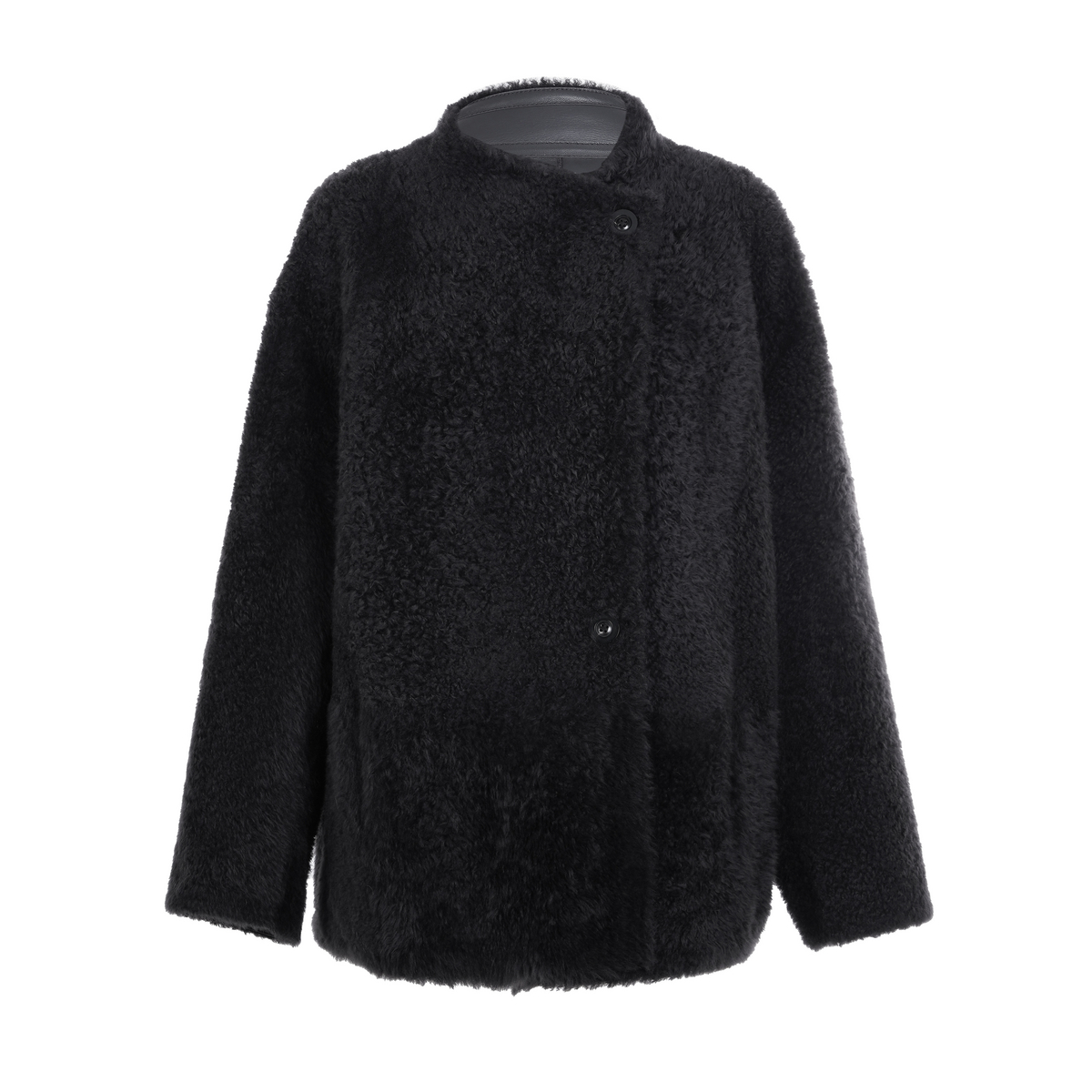 LYNEE【香榭丽】新 金标 西班牙进口前侧扣拉贡皮草外套LGD2FAF017