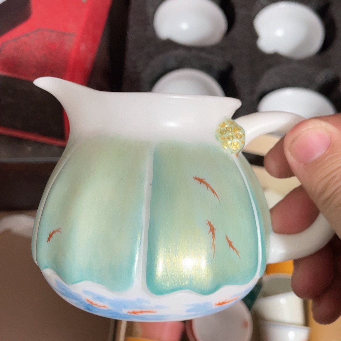 冰种素烧手绘公道杯