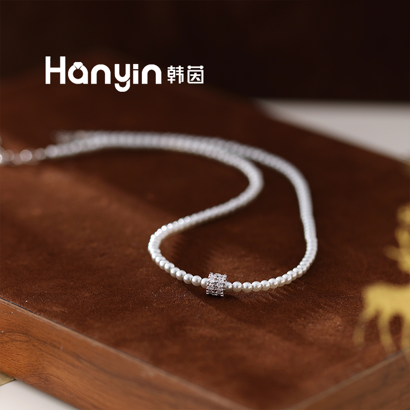 铜合金仿珍珠项链 42+5cm 3mm小蛮腰时尚项链轻奢小众高级感女款