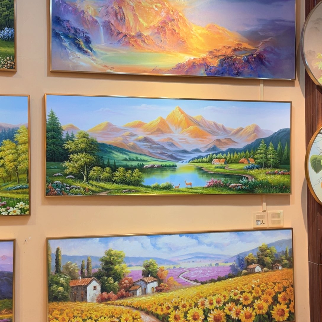 与***！横款90*240金框金山聚宝盆