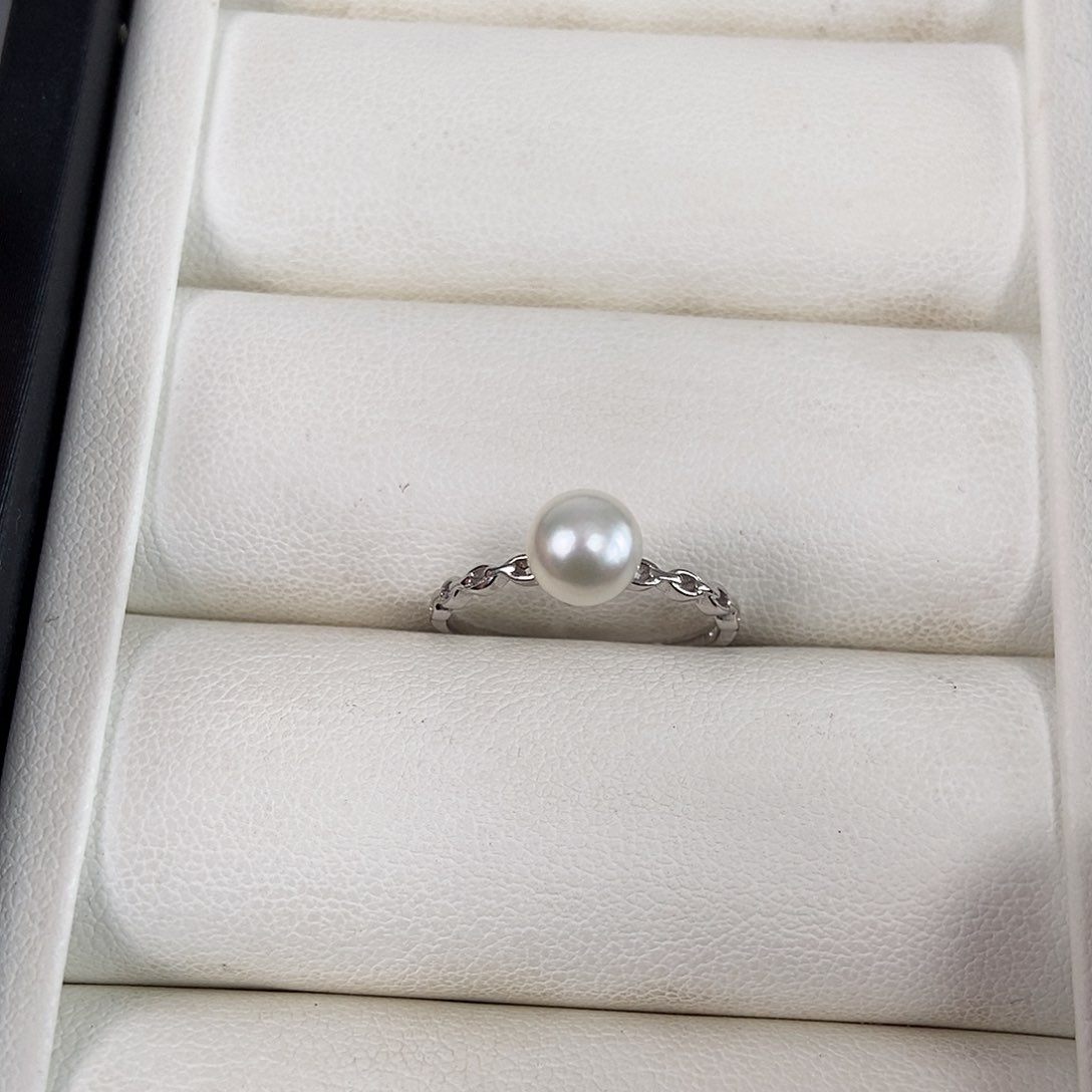 海水珍珠戒指银S925镶嵌