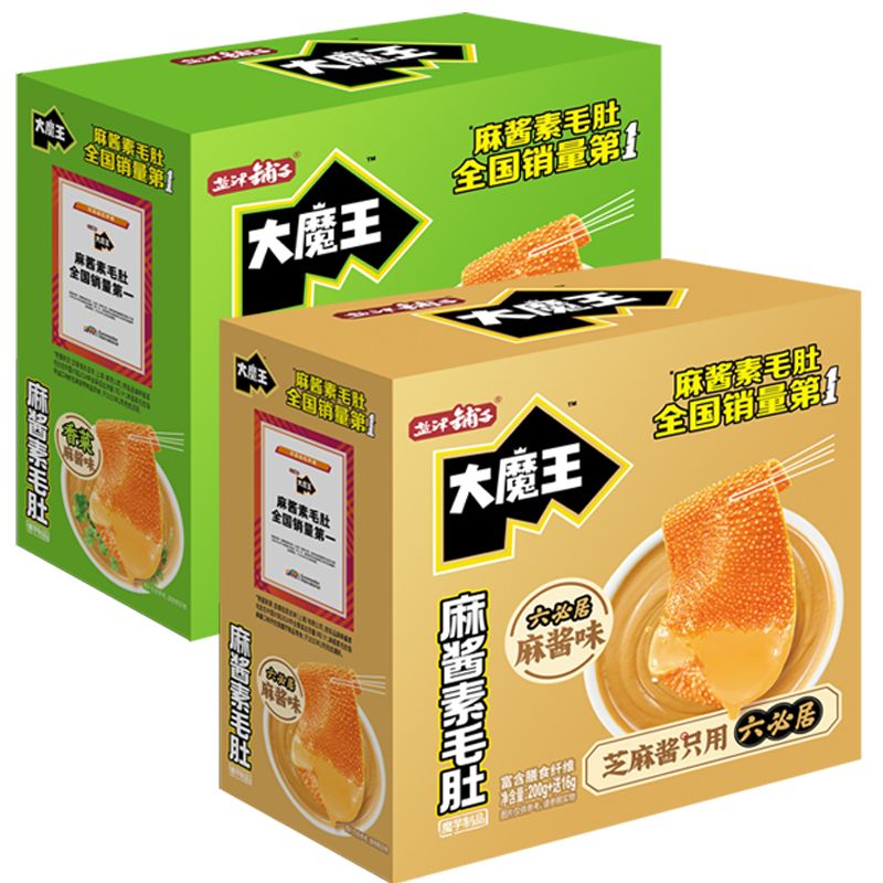 盐津铺子大魔王麻酱素毛肚魔芋爽六必居香菜味网红解馋吃货小零食