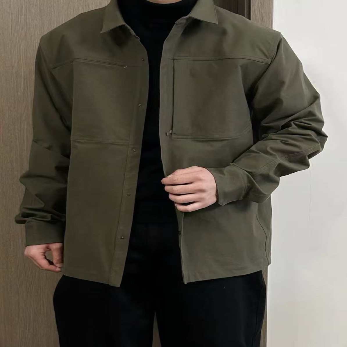 春秋男女同款户外休闲衬衣款夹克时尚百搭翻领
