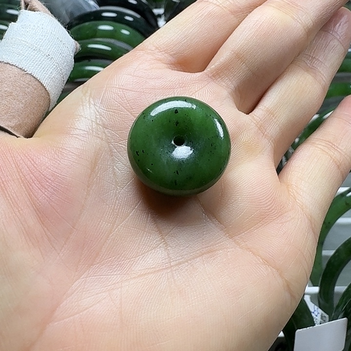 和田玉（碧玉）未镶嵌手镯碧玉平安扣