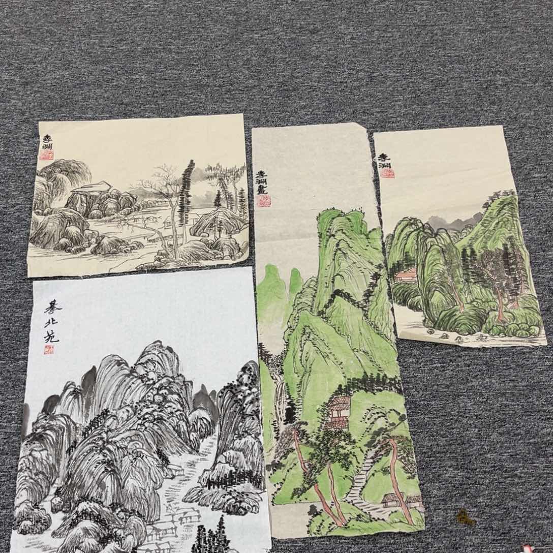 国画绘画李老师作品4幅
