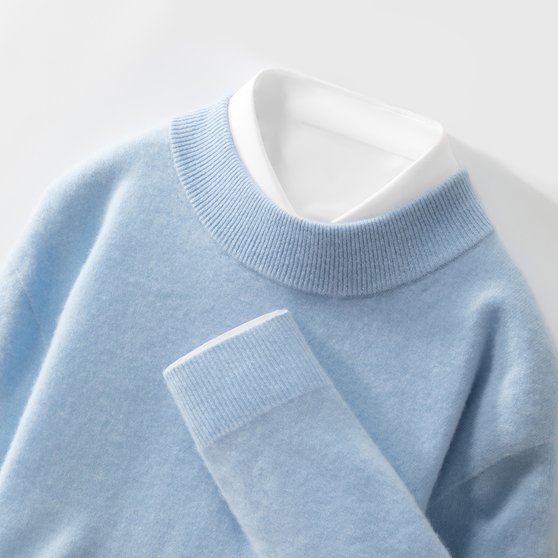 超级减龄款～简约时尚100澳洲羊毛男士半高领秋冬纯色保暖内搭针
