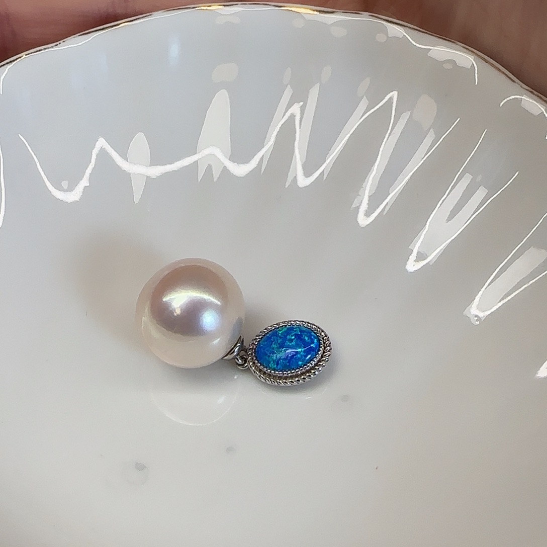 淡水珍珠颈饰银S925镶嵌六*月