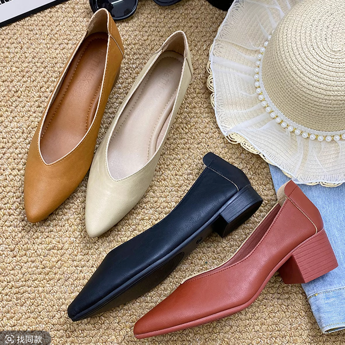 【断码清货牛皮1】增高高品质单鞋2025夏季新款妈妈鱼嘴真软皮复古