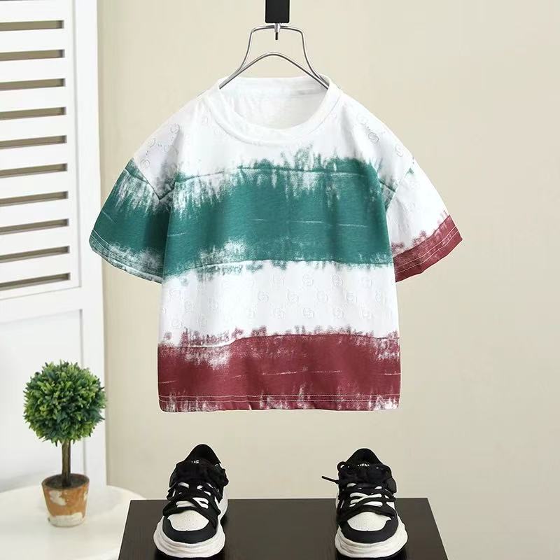 TX-2422 紫色 儿童夏季印花短袖韩版ol短袖T恤时尚圆领半袖宽松