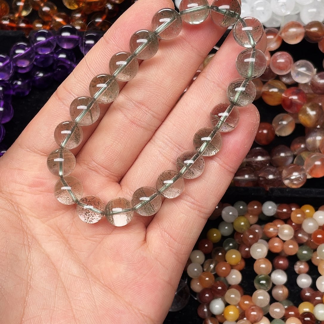 水晶未镶嵌手链绿幽灵10.5