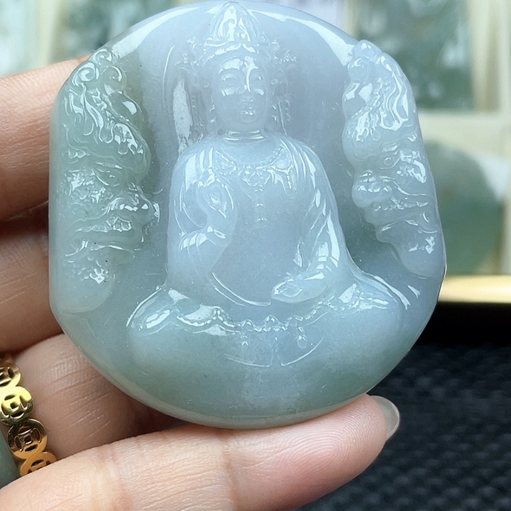颈饰未镶嵌翡翠天然翡翠观音