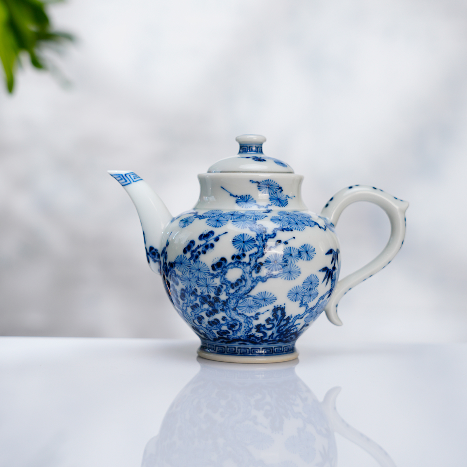 成蕴窑仿永宣青花松竹梅茶壶出水好景德镇纯手工手绘中式高端茶器