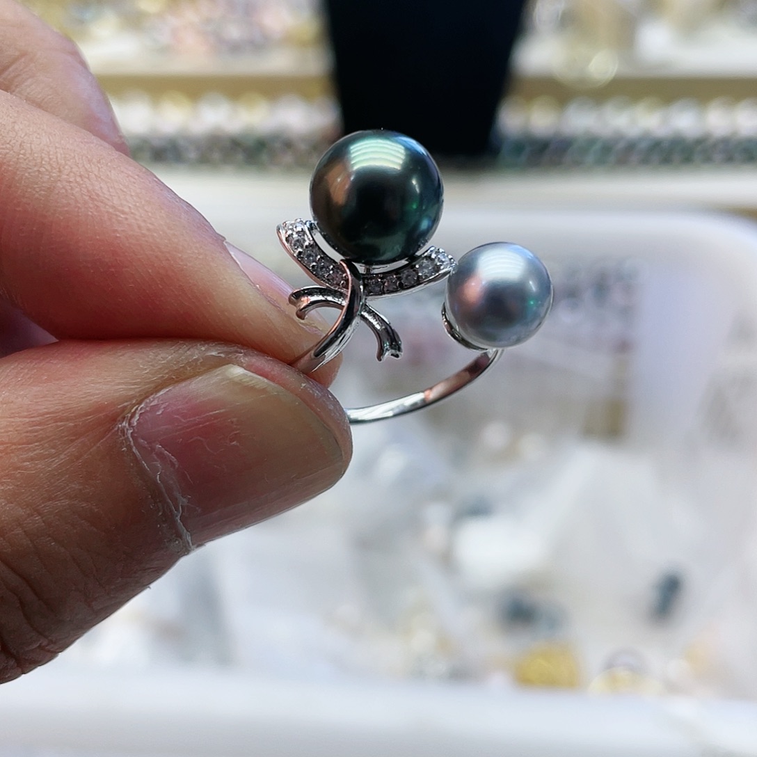 海水珍珠戒指银S925镶嵌