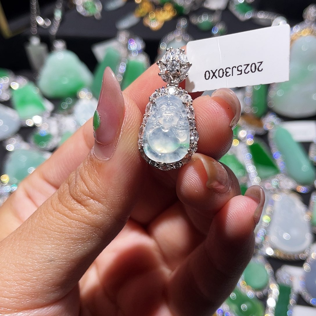 翡翠银S925镶嵌颈饰