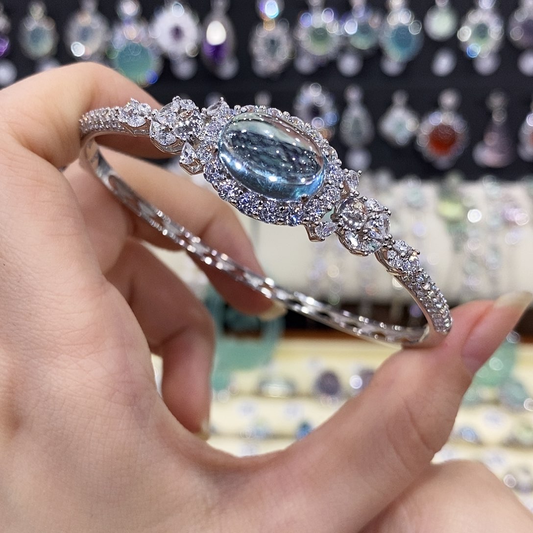 托帕石手镯银S925镶嵌