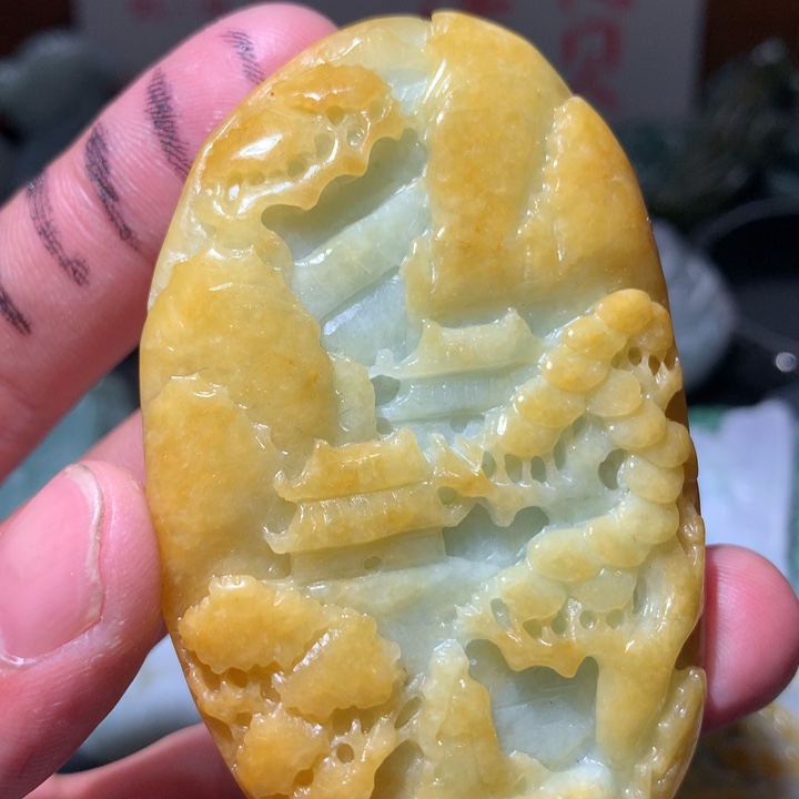 翡翠未镶嵌颈饰保真天然a货翡翠