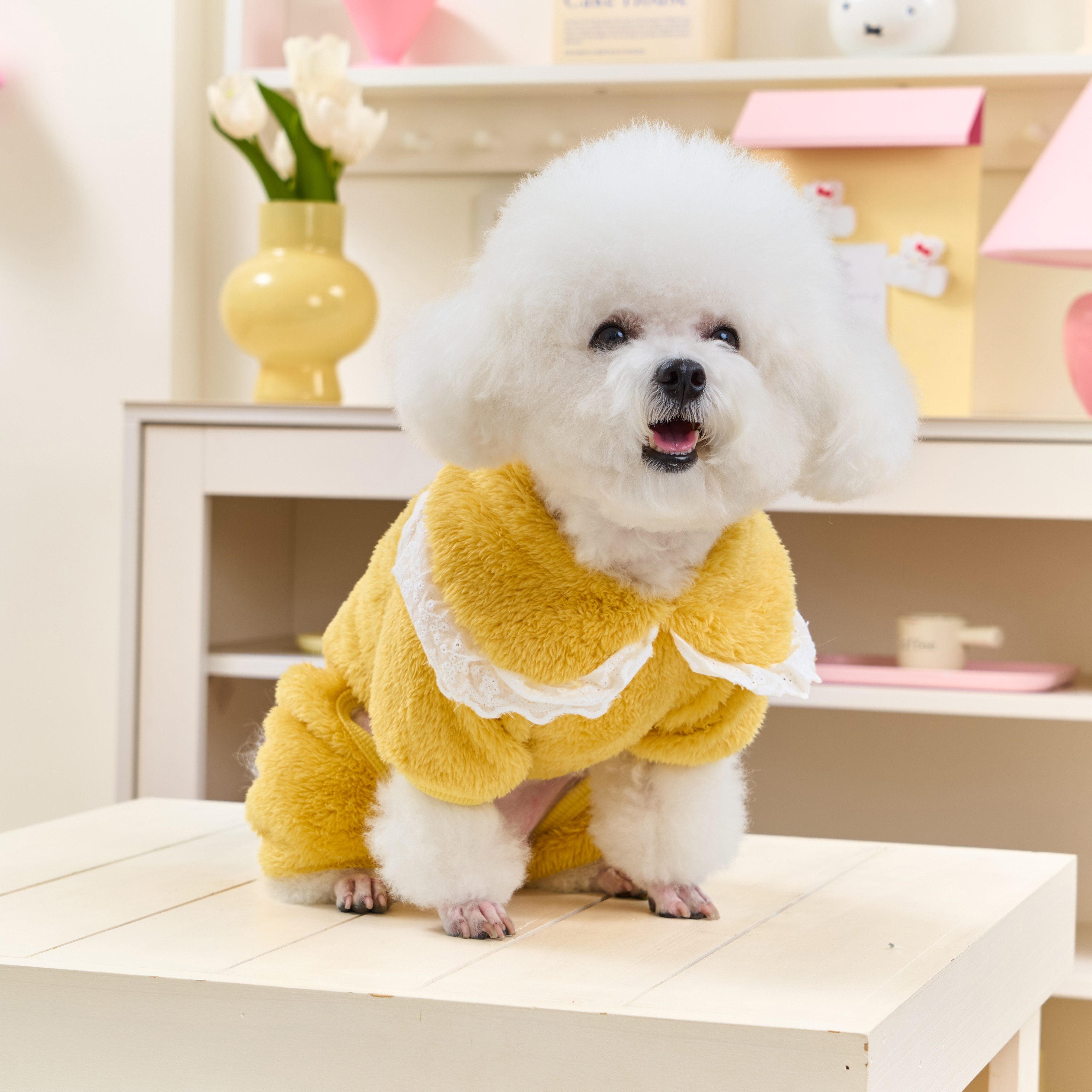 狗狗衣服冬季保暖四脚绒衣小型犬比熊泰迪博美外出专用可爱四脚衣