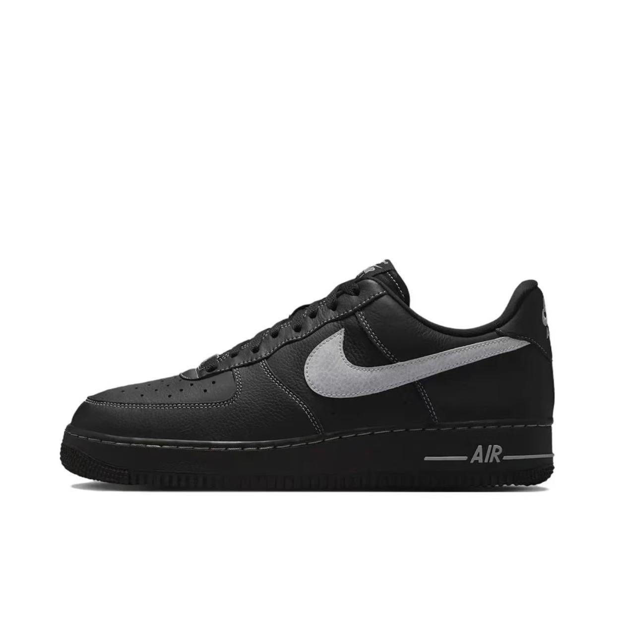 耐克/NIKE(官方正品)空军一号男款AF1黑灰复古休闲鞋HQ2037006
