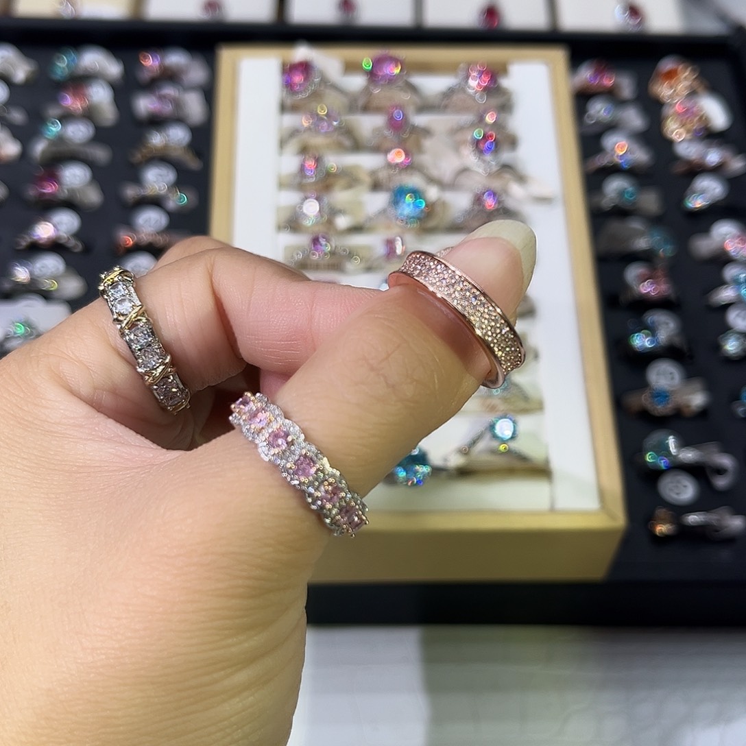 莫桑石非金属满天星排戒-20