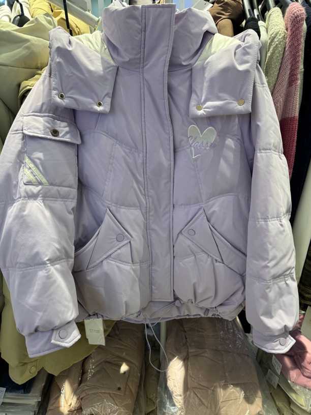 【VV FUSHI】R24129115冬季韩版连帽短款厚款休闲时尚宽松棉服外套