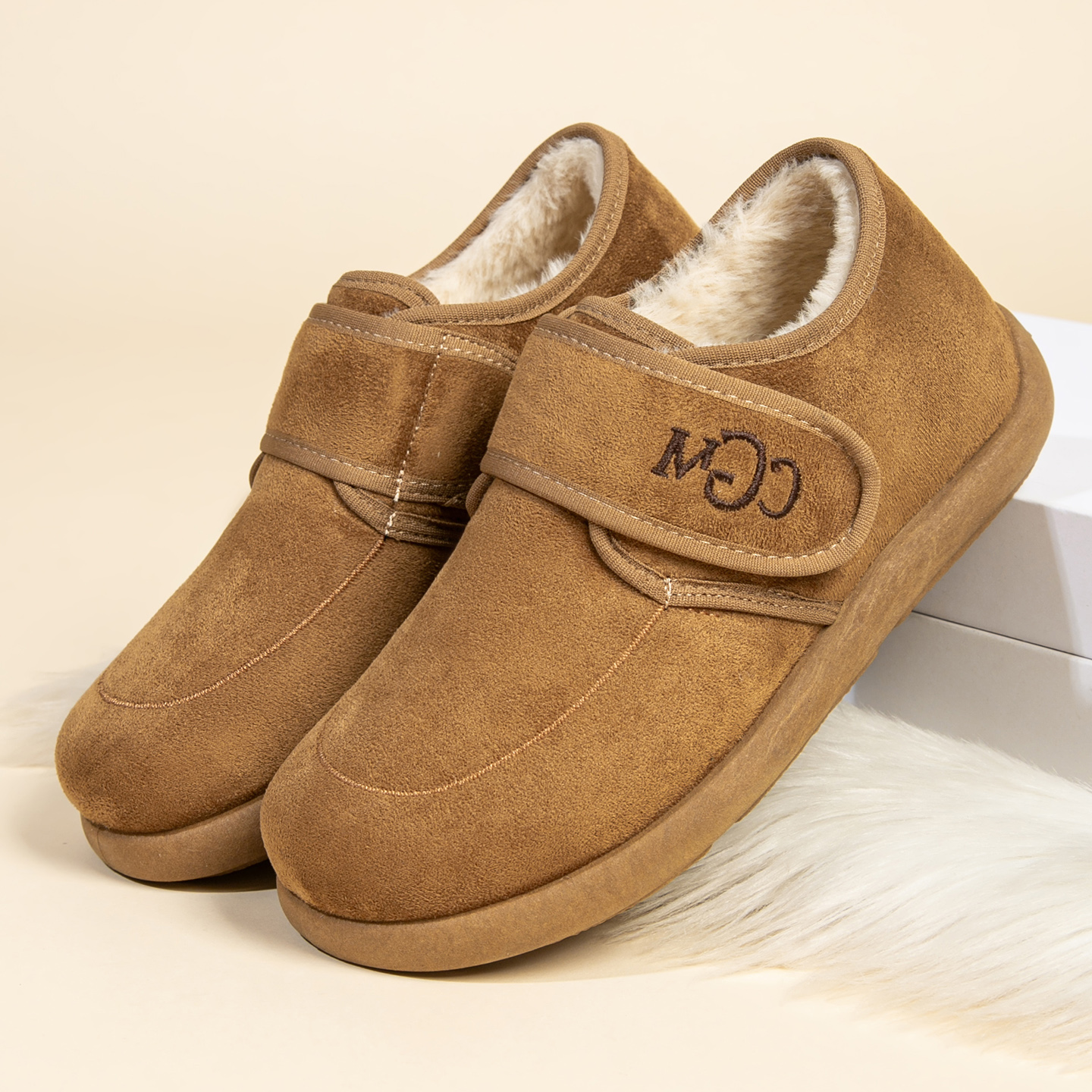 纯色勃肯鞋极简风秋冬棉鞋棉靴/毛靴休闲风雪地靴