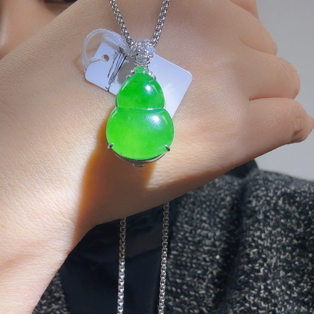 林***林翡翠银S925镶嵌吊坠(不含链)