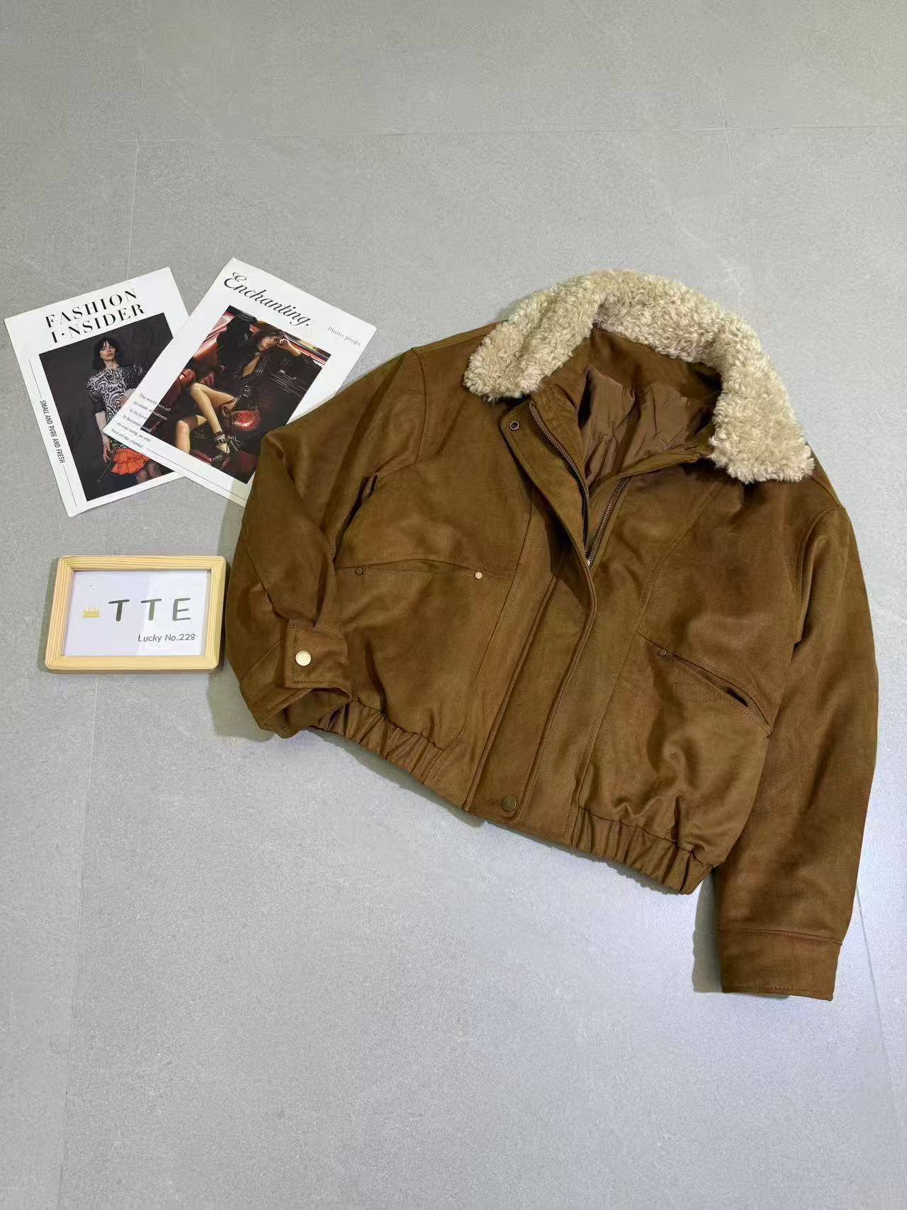 【TTE严选】2025冬装羊高毛领加棉韩版短外套（1121-15）
