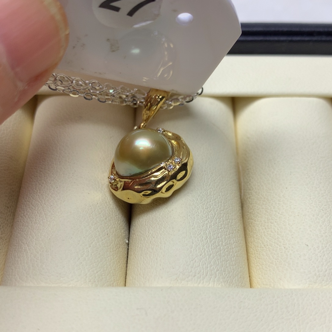 海水珍珠吊坠(不含链)银S925镶嵌