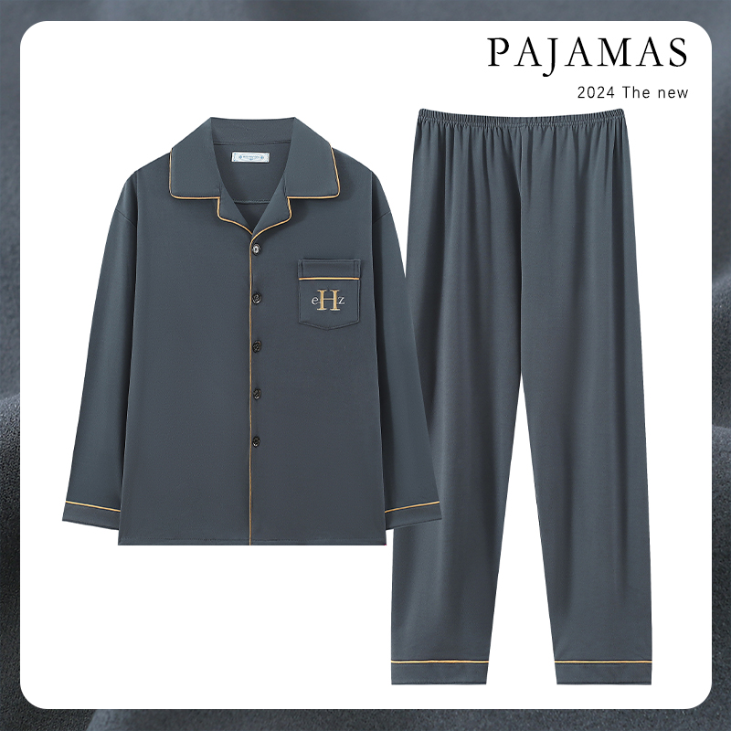【现货当天发】德绒男士睡衣长袖秋冬情侣宽松加大码休闲家居服套装