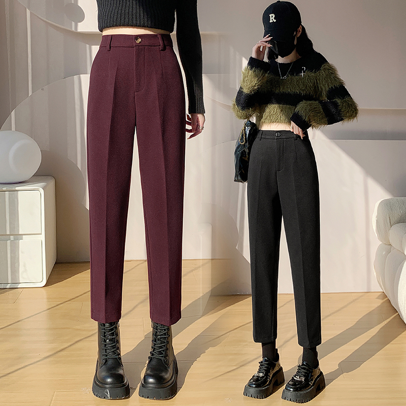 哈伦裤九分裤通勤风无弹春秋高腰休闲裤垂感秋冬5008938