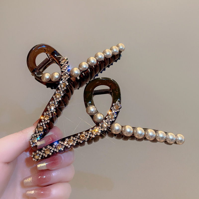 优雅大号盘发鲨鱼夹亚克力发卡后脑勺抓夹头饰百搭时尚