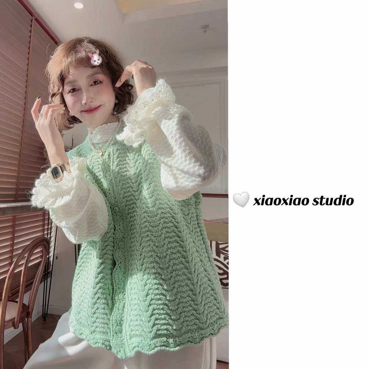 【韩版钩织马甲】【质感超好】【版型显瘦】潇潇自制韩版针织马甲XM1209
