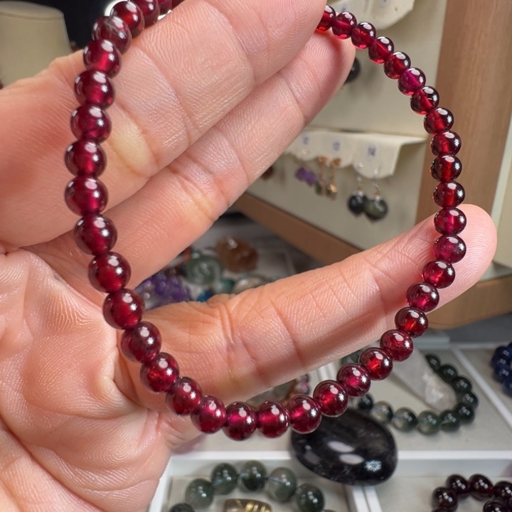 石榴石手链未镶嵌天然石榴石4.47mm