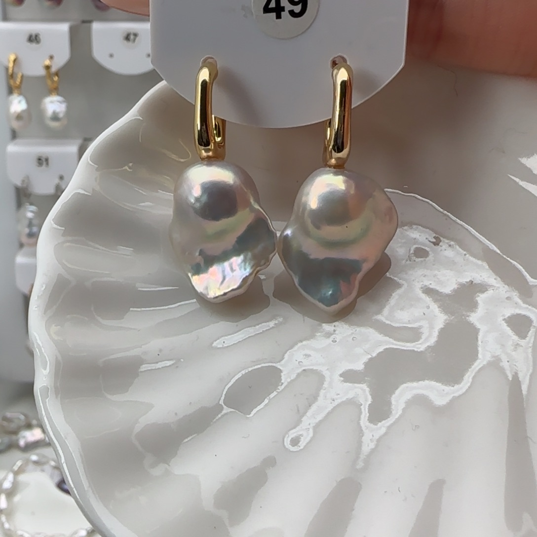 淡水珍珠耳饰银S925镶嵌?****?